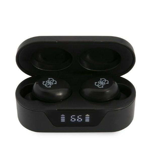 Guess - Wireless Earbuds (GUTWST31EK) - Bluetooth 5.0, TWS, USB-C, with LED Display, Docking Station, IPX4 - Black