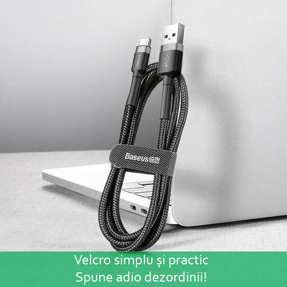 Cablu Baseus Cafule (CATKLF-CG1), USB Type-C, 2A, 2m, Negru