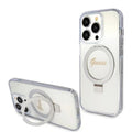 Guess - Ring Stand Script Glitter MagSafe (GUHMP15LHRSGSD) - iPhone 15 Pro - Clear