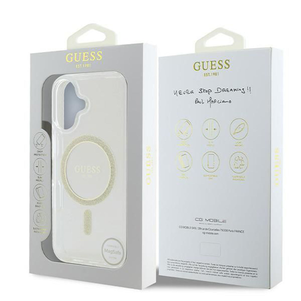 Guess - IML Glitter Circle MagSafe (GUHMP16SHFGERET) - iPhone 16 - Clear