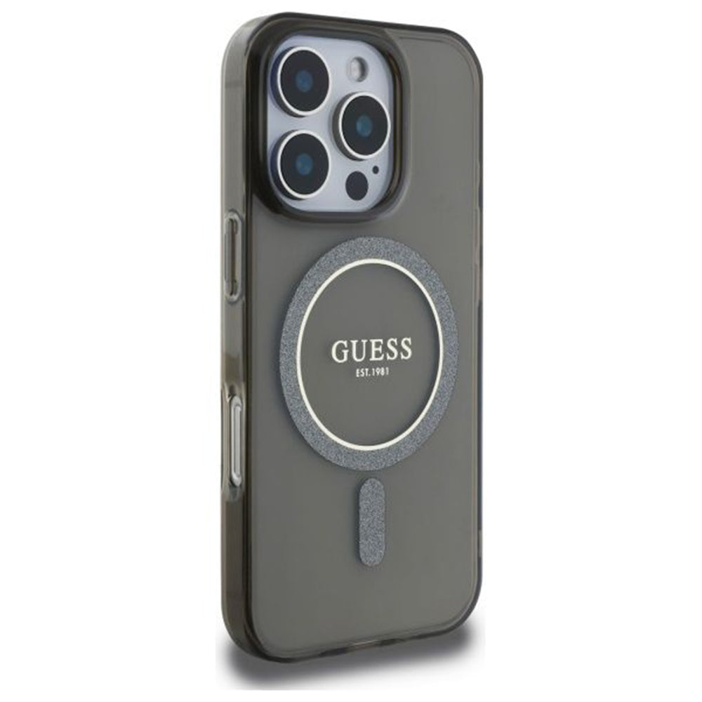 Guess - IML Glitter Circle MagSafe (GUHMP16LHFGEREK) - iPhone 16 Pro - Black