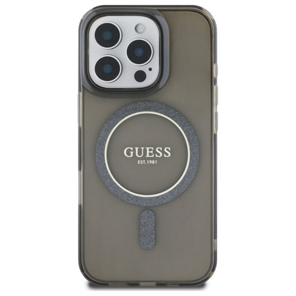 Guess - IML Glitter Circle MagSafe (GUHMP16LHFGEREK) - iPhone 16 Pro - Black