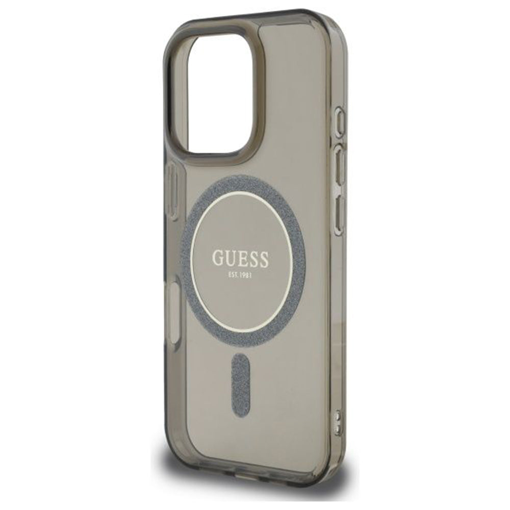 Guess - IML Glitter Circle MagSafe (GUHMP16LHFGEREK) - iPhone 16 Pro - Black