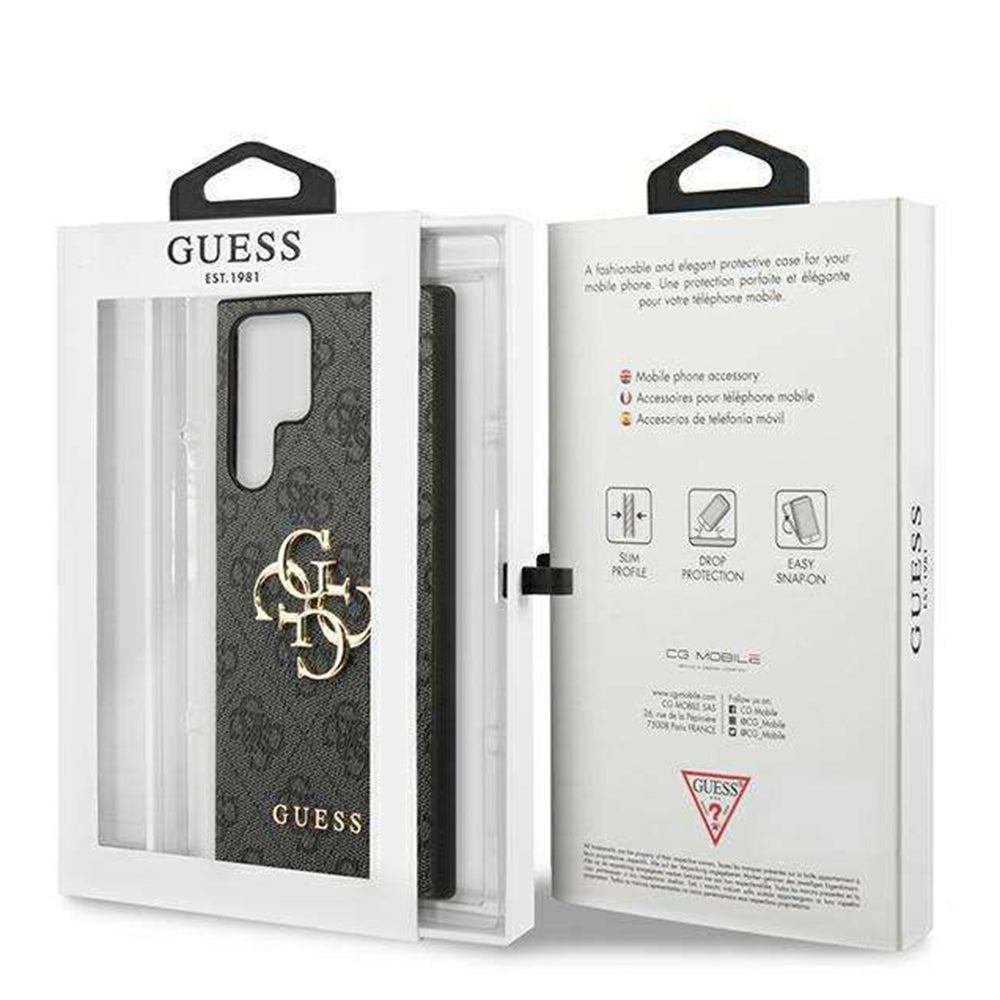 Husa de protectie Guess Leather 4G compatibil cu Samsung Galaxy S24 Ultra, Negru