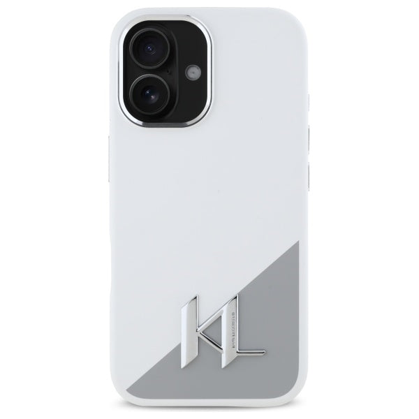 Karl Lagerfeld - Silicone (KLHMP16SSCMKMPCH) - iPhone 16 - White Shadow Metal Initial