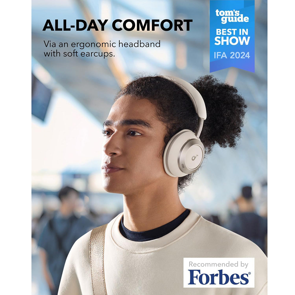 Anker - Wireless Headphones SoundCore Space One Pro (A3062G21) - Bluetooth 5.3, Active Noise Cancelling, Hi-Res - White
