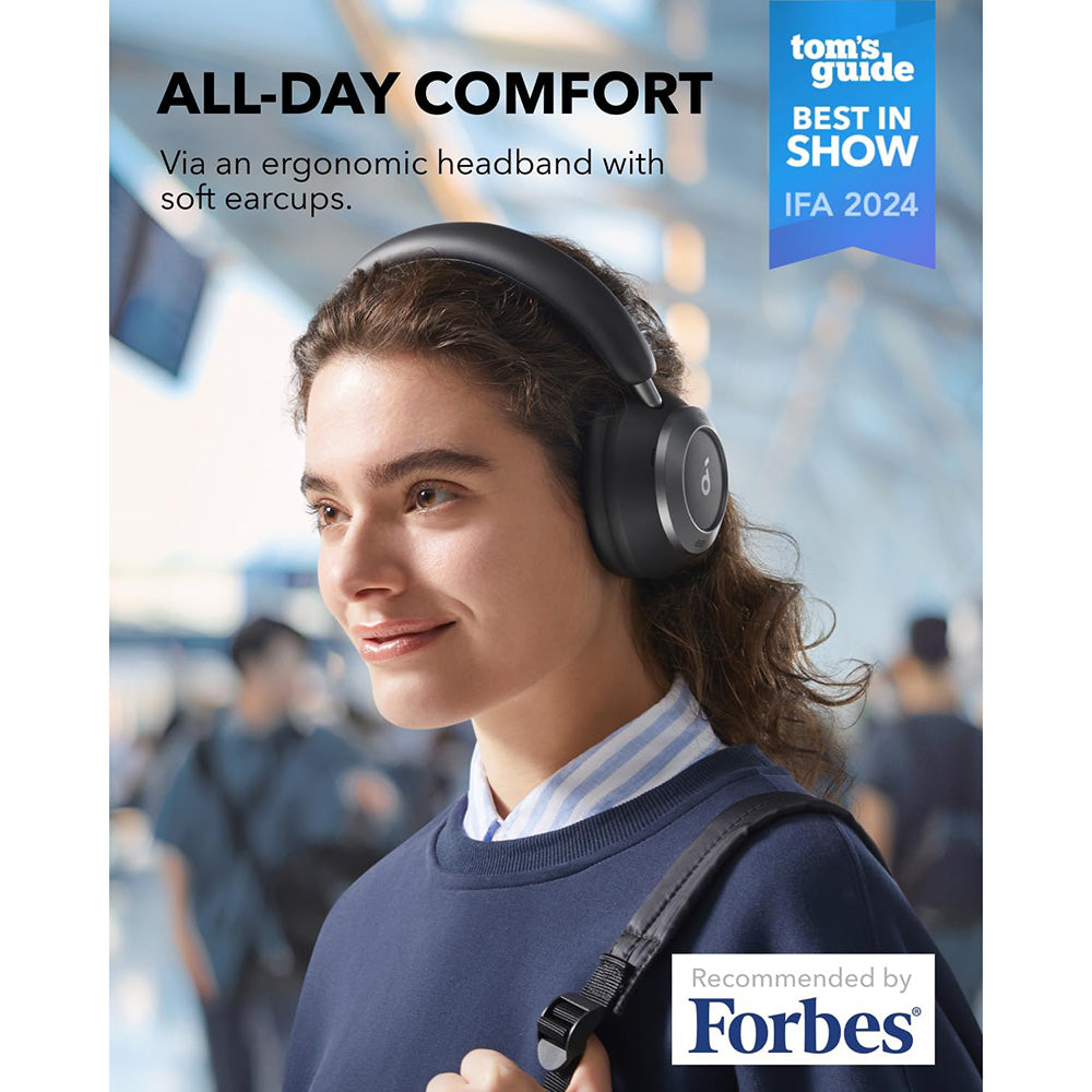 Anker - Wireless Headphones SoundCore Space One Pro (A3062G11) - Bluetooth 5.3, Active Noise Cancelling, Hi-Res - Black
