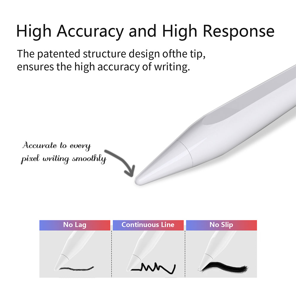 Techsuit - Stylus Pen (AC10-CP) - for iPad, Bluetooth, Type-C, Palm Rejection, Tilt Pressure Sense, 130mAh, 5V, 0.2A - W