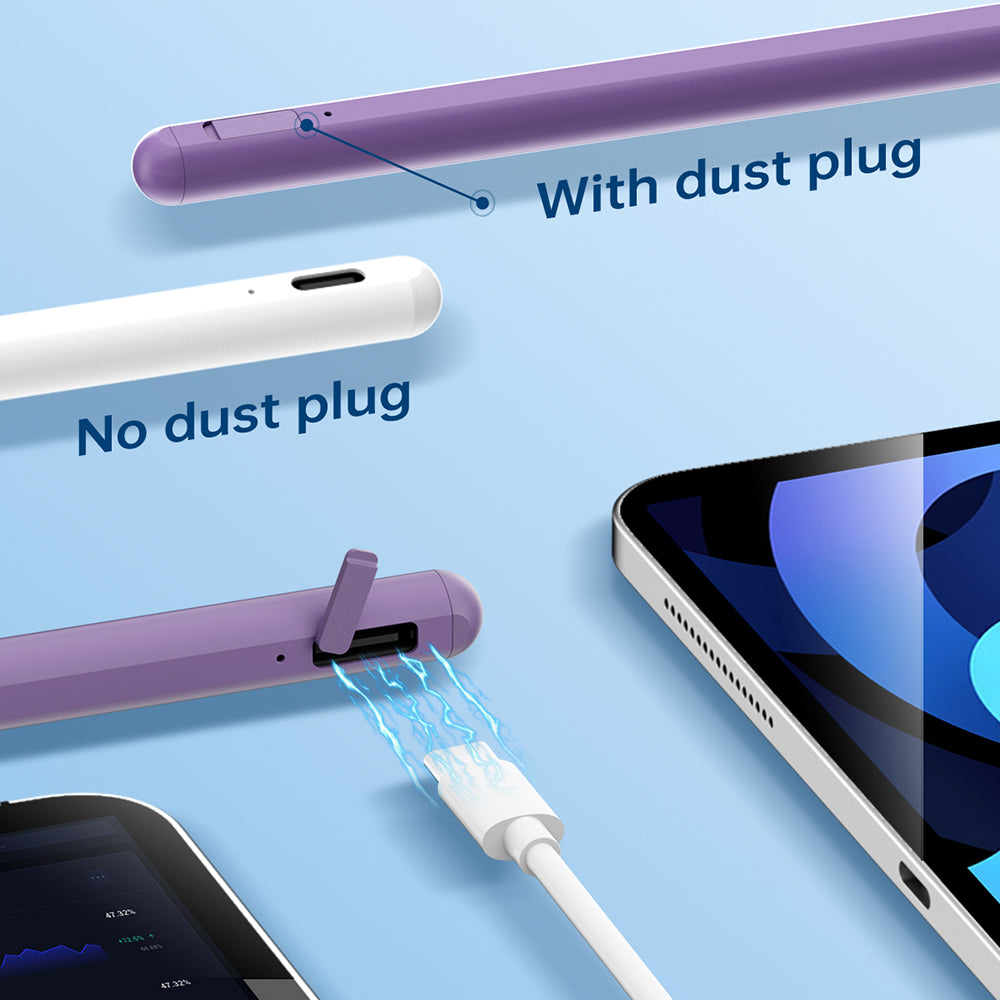 TechSuit Stylus Techsuit Stylus Pen (AC10SH), for iPad, Bluetooth, Type-C, 125mAh, Palm Rejection, Replaceable Apple Nib