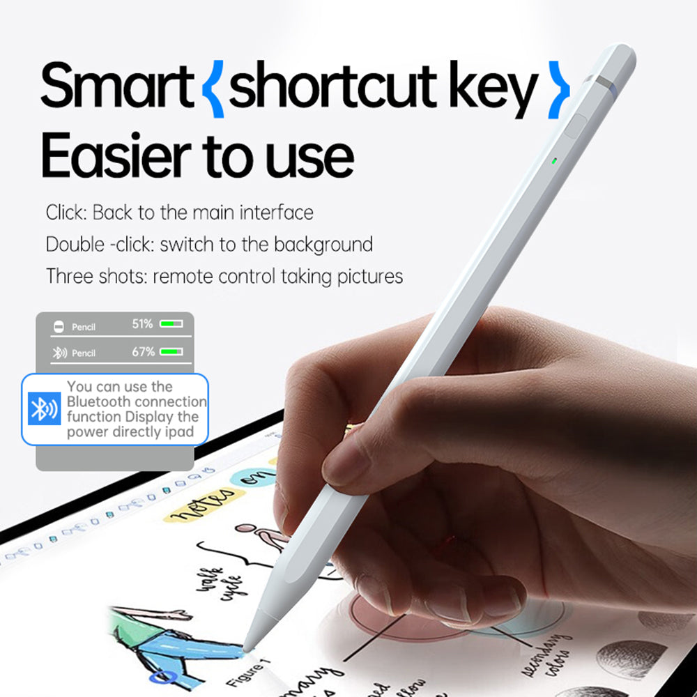 Techsuit - Stylus Pen (AP01 Pro) - for iPad, Bluetooth, Type-C, Palm Rejection, Tilt Pressure Sense, 125mAh - White