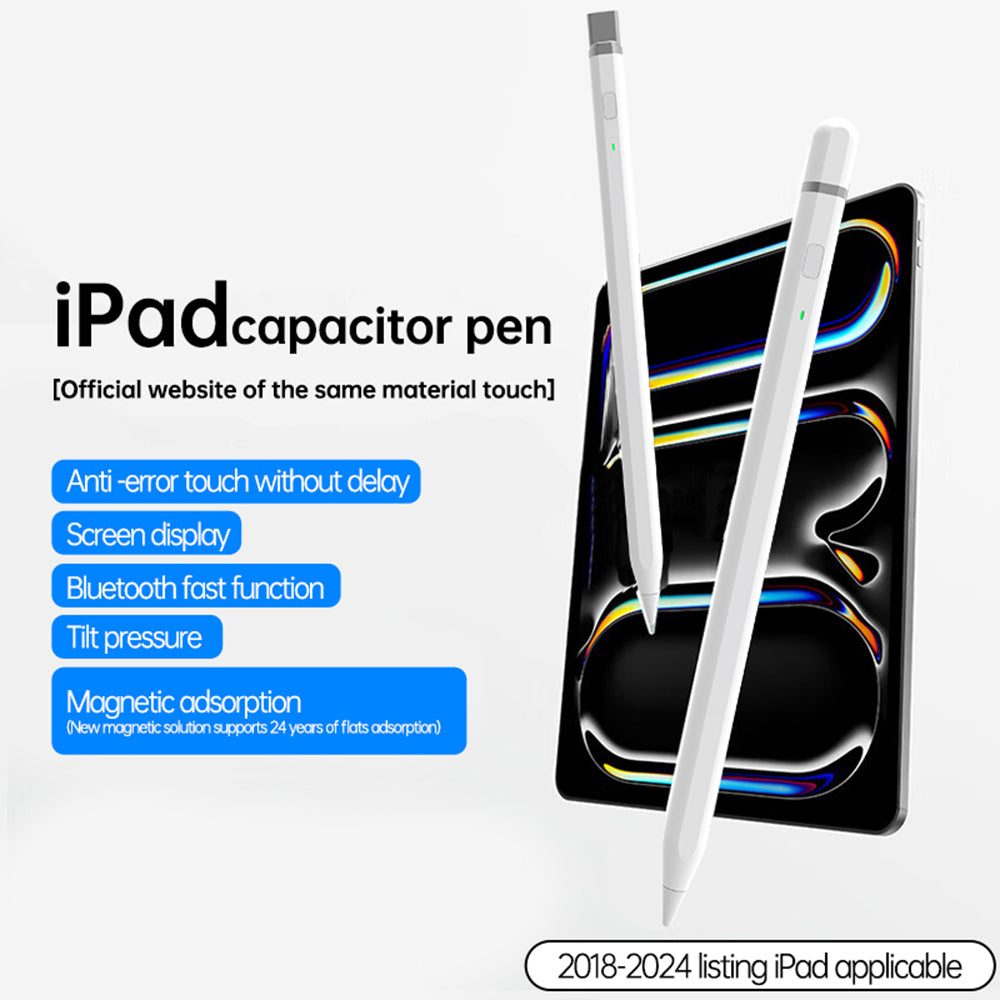 Techsuit - Stylus Pen (AP01 Pro) - for iPad, Bluetooth, Type-C, Palm Rejection, Tilt Pressure Sense, 125mAh - White