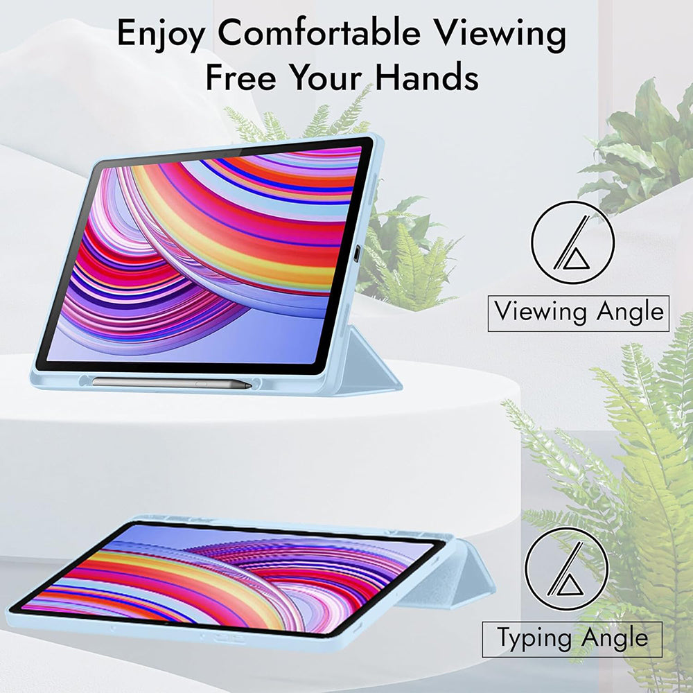 Techsuit - Flex Trifold (with Pencil Holder) - Xiaomi Redmi Pad Pro / Redmi Pad Pro 5G / Poco Pad - Gray