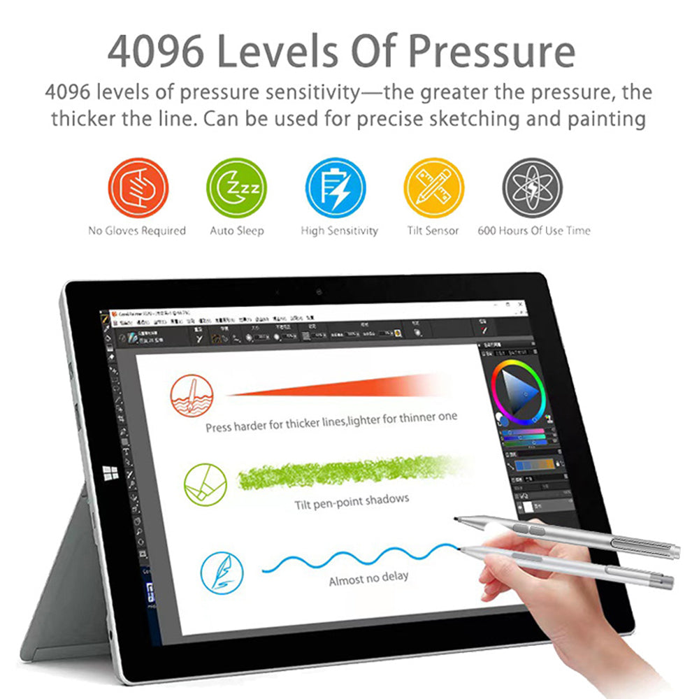 Techsuit - Stylus Pen (F94S) - for Microsoft Surface, Active, Educational Pen, Palm Rejection, AAAA Battery, MPP1.51 - B