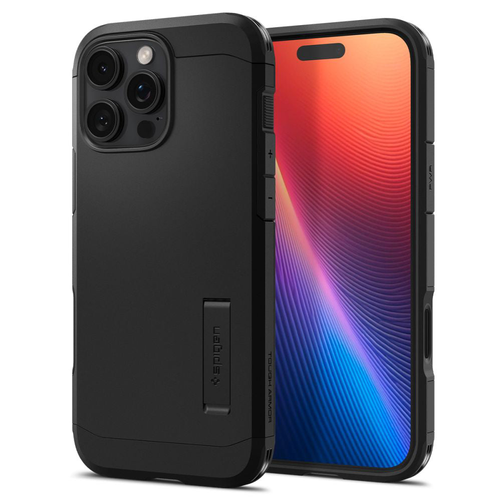 Spigen Husa de protectie Spigen Tough Armor T MagSafe (ACS08510) compatibil cu iPhone 16 Pro, Negru