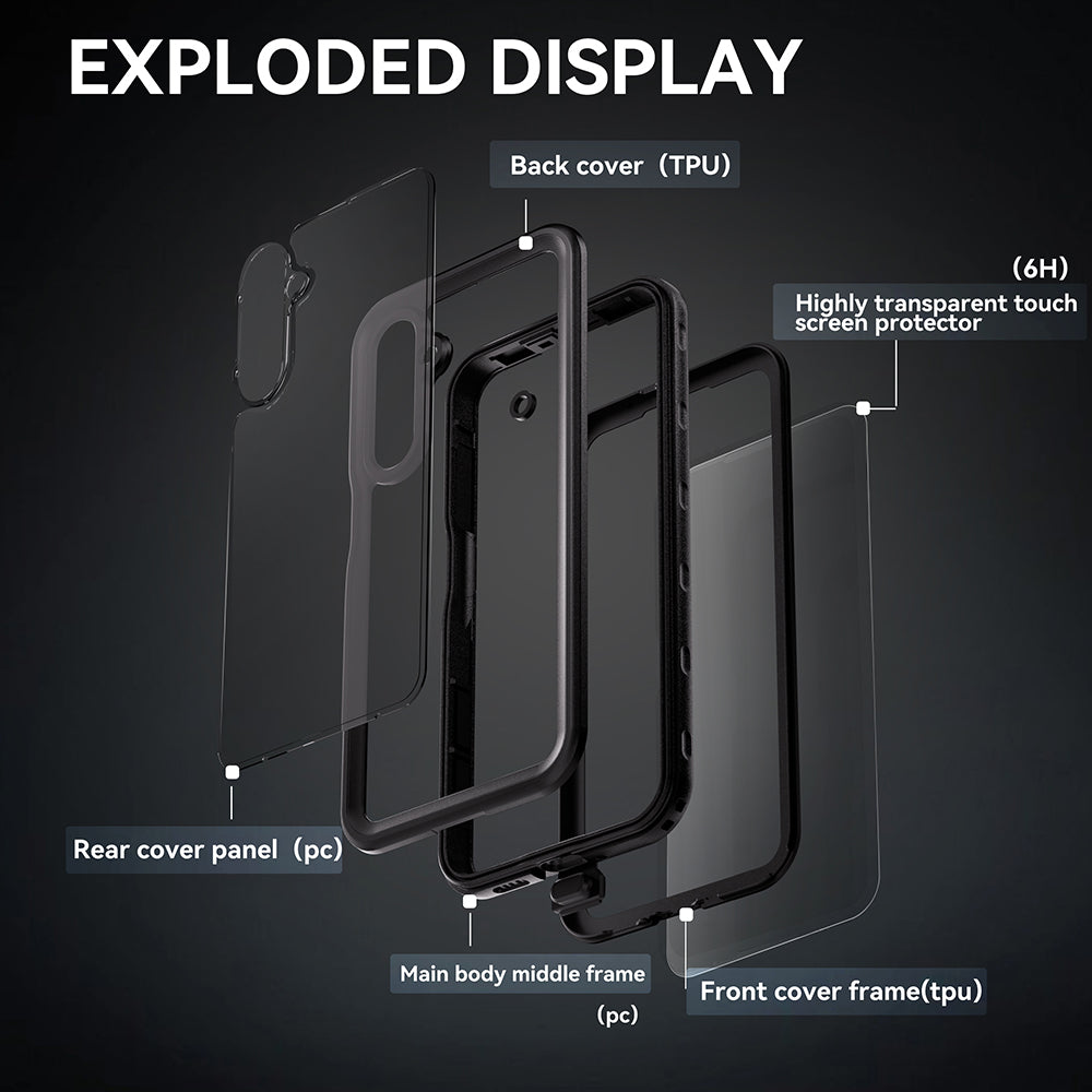 ShellBox - Waterproof IP68 Case - Samsung Galaxy A16 4G / A16 5G - Black