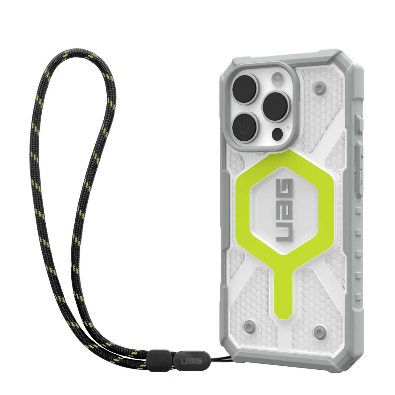 UAG - Pathfinder Clear Magsafe - iPhone 16 Pro - Active Neon Lanyard