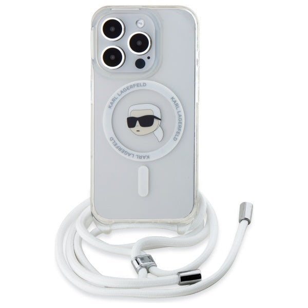 Karl Lagerfeld - IML Crossbody MagSafe (KLHMP16LHCKHNT) - iPhone 16 Pro - Transparent Karl Head