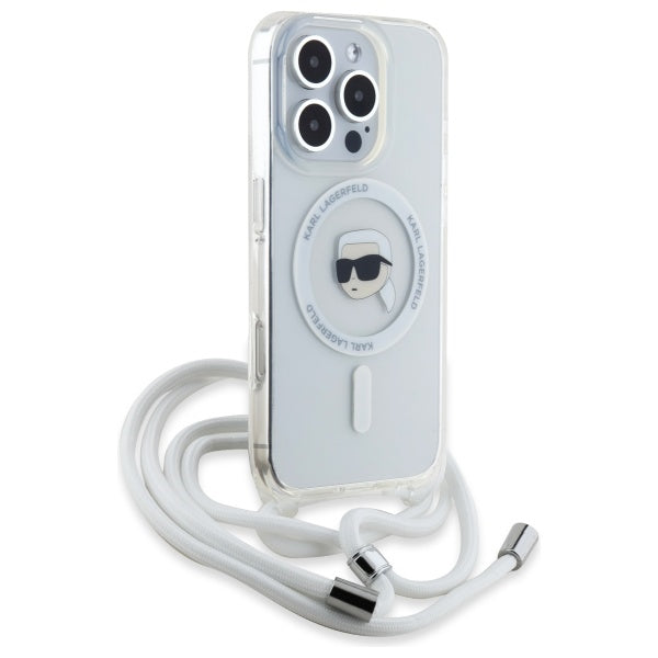 Karl Lagerfeld - IML Crossbody MagSafe (KLHMP16LHCKHNT) - iPhone 16 Pro - Transparent Karl Head