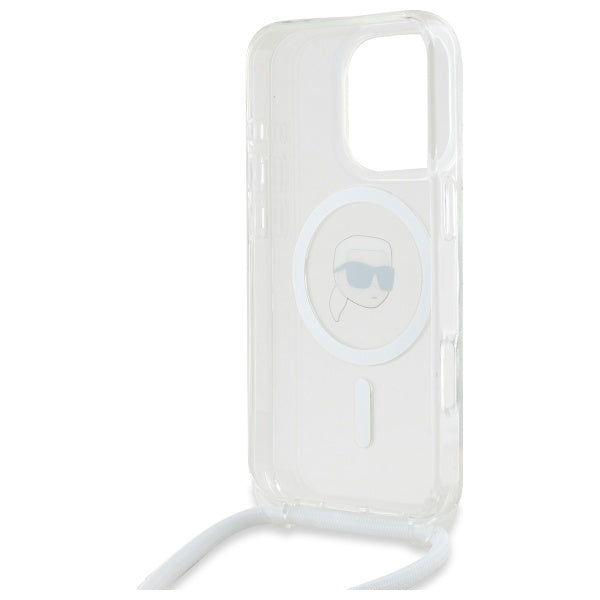 Karl Lagerfeld - IML Crossbody MagSafe (KLHMP16LHCKHNT) - iPhone 16 Pro - Transparent Karl Head