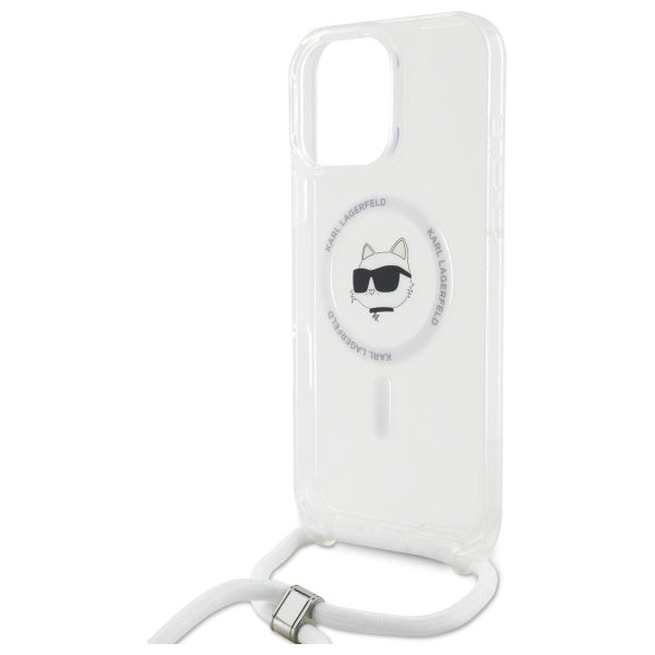 Husa de protectie Karl Lagerfeld IML Crossbody compatibil cu iPhone 16, Transparent