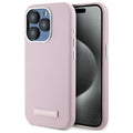 Karl Lagerfeld - Leather MagSafe (KLHMP15XPGMSRPP) - iPhone 15 Pro Max - Pink FW Metal Plate