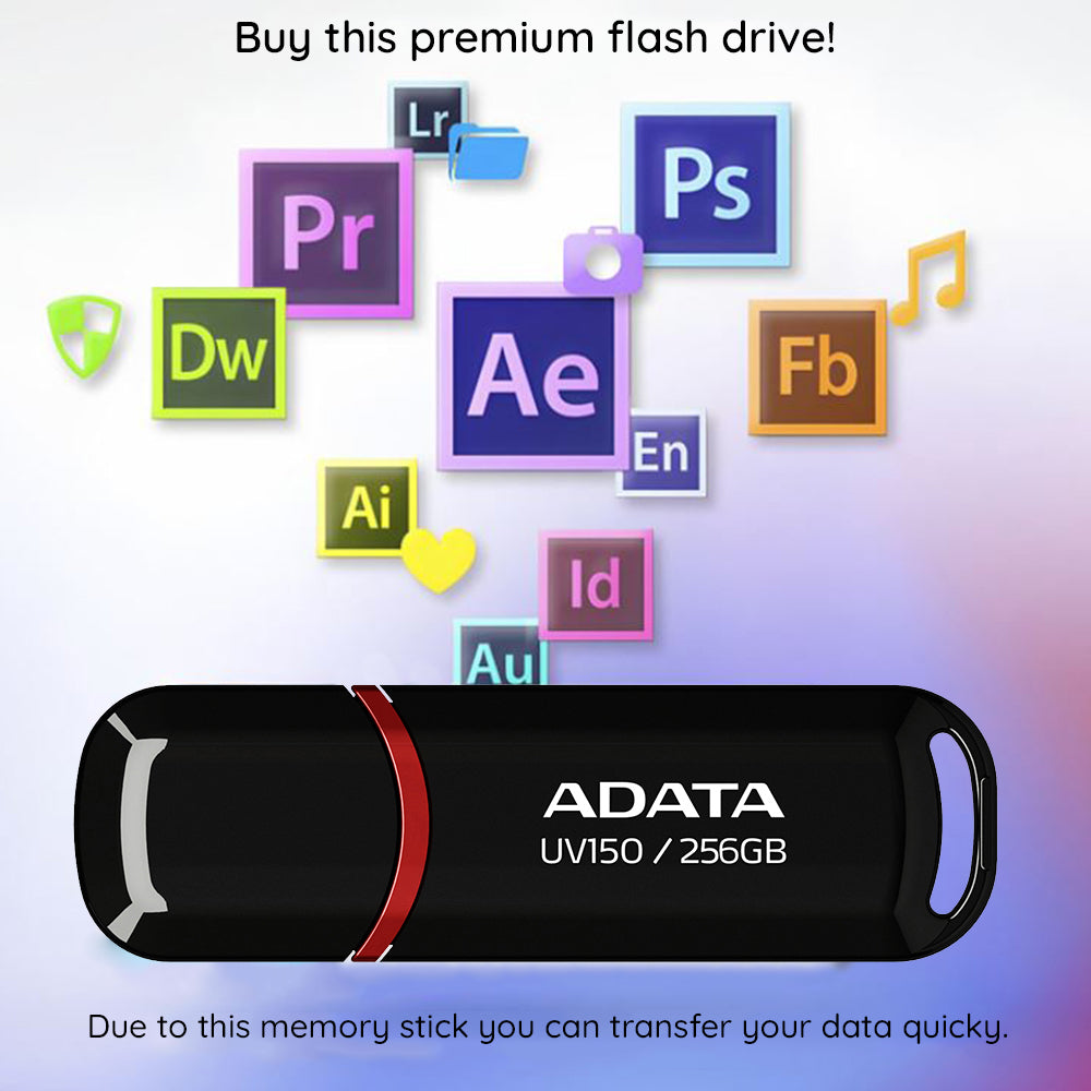 Stick de Memorie Adata AUV150-64G-RBK, USB 3.2, 64GB, Negru