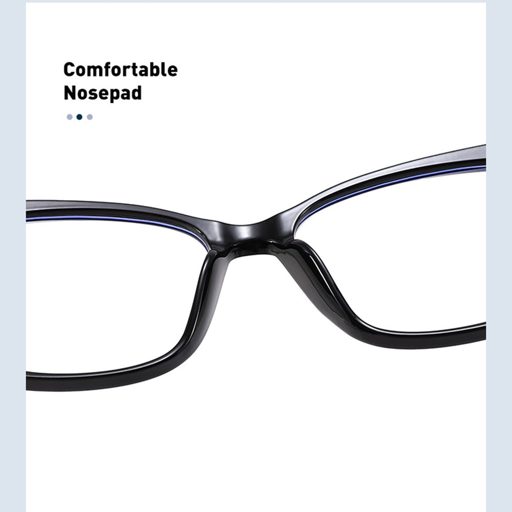 Techsuit - Anti-Blue Light Glasses Reflex PC (PC28016-C1) - Cat Eye - Black