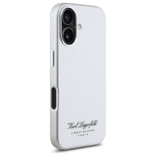 Karl Lagerfeld - Hardcase Leather Hotel (KLHCP16SPGWCMKHG) - iPhone 16 - Grey RSG