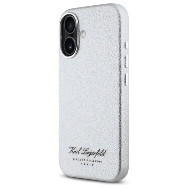 Karl Lagerfeld - Hardcase Leather Hotel (KLHCP16SPGWCMKHG) - iPhone 16 - Grey RSG
