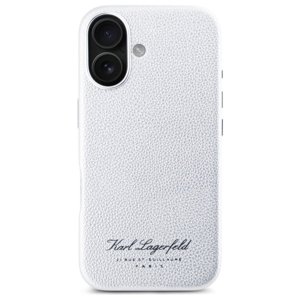 Karl Lagerfeld - Hardcase Leather Hotel (KLHCP16SPGWCMKHG) - iPhone 16 - Grey RSG
