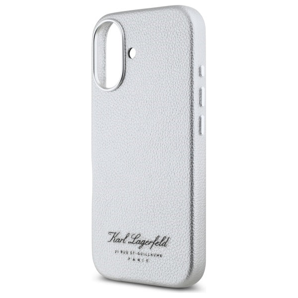 Karl Lagerfeld - Hardcase Leather Hotel (KLHCP16SPGWCMKHG) - iPhone 16 - Grey RSG