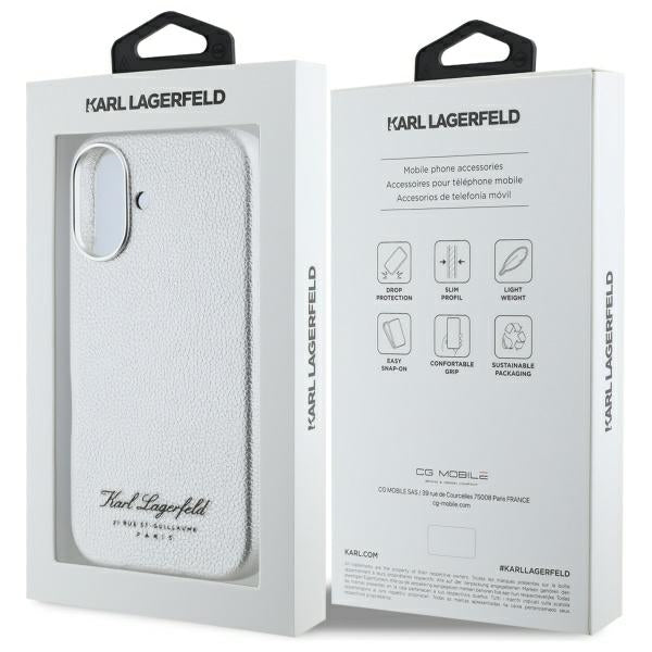 Karl Lagerfeld - Hardcase Leather Hotel (KLHCP16SPGWCMKHG) - iPhone 16 - Grey RSG
