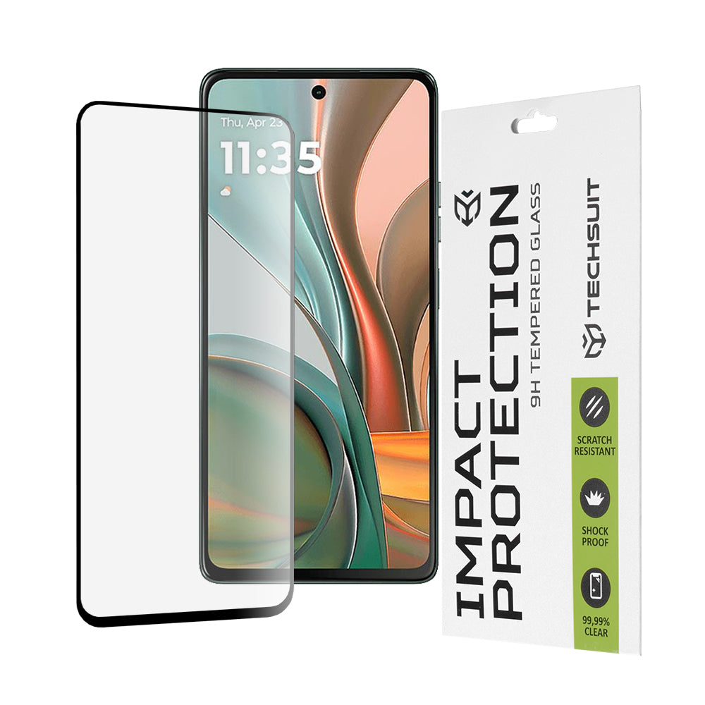 Techsuit - 111D Full Cover / Full Glue Glass - Motorola Moto G75 - Black