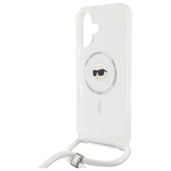 Karl Lagerfeld - IML Crossbody MagSafe (KLHMP16SHCKHNT) - iPhone 16 - Transparent Karl Head