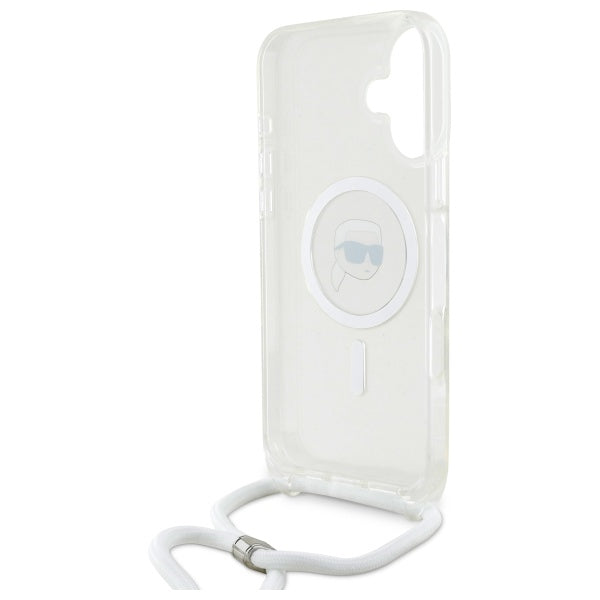 Karl Lagerfeld - IML Crossbody MagSafe (KLHMP16SHCKHNT) - iPhone 16 - Transparent Karl Head