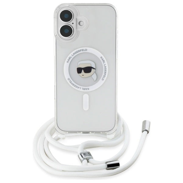 Karl Lagerfeld - IML Crossbody MagSafe (KLHMP16SHCKHNT) - iPhone 16 - Transparent Karl Head