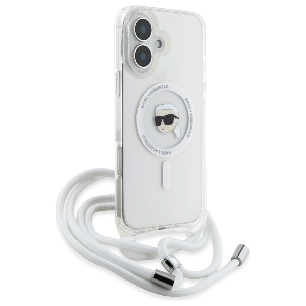 Karl Lagerfeld - IML Crossbody MagSafe (KLHMP16SHCKHNT) - iPhone 16 - Transparent Karl Head