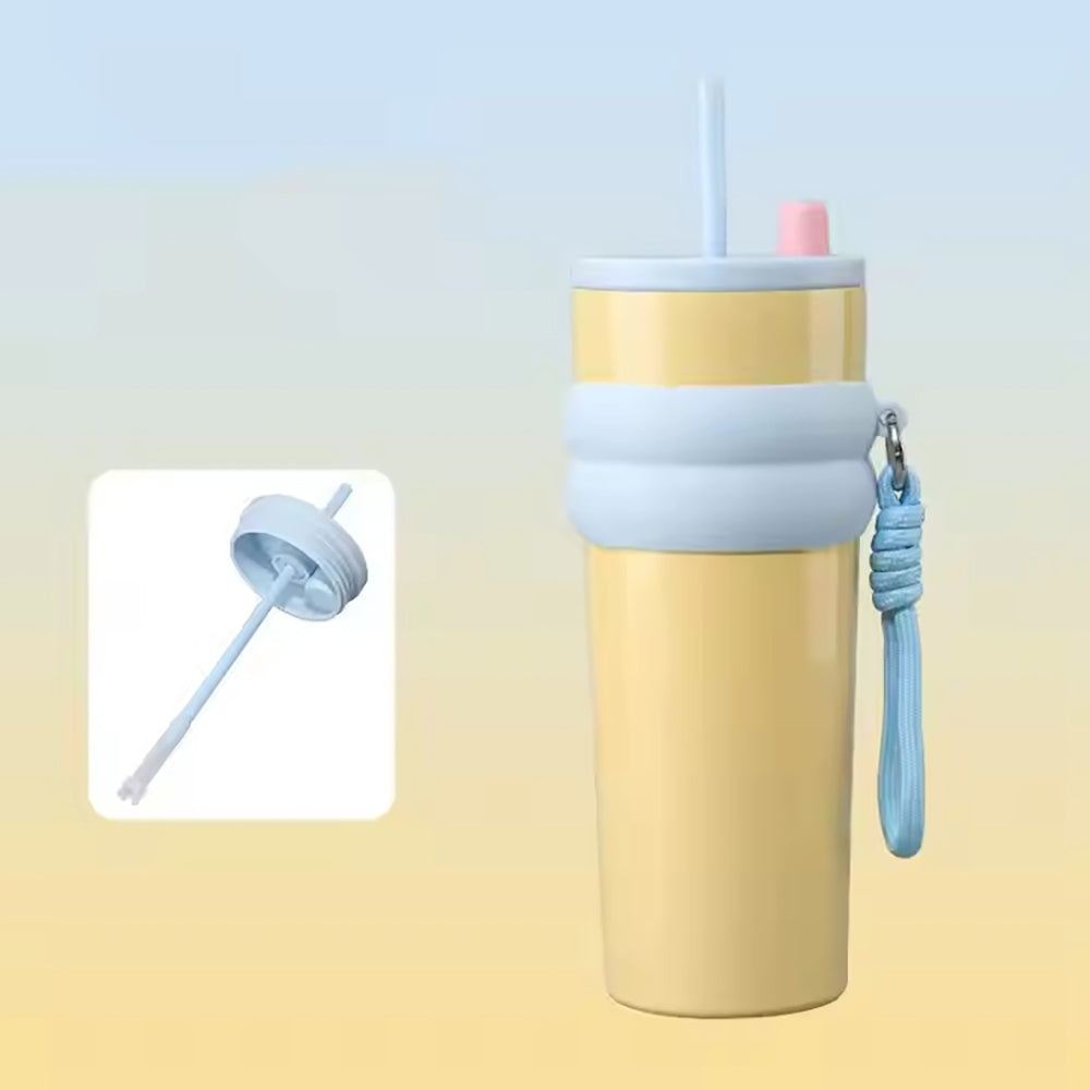 Techsuit - Thermos (THM7) - Car Cup, Single Pipette, Stainless Steel 316, 710ml - Yellow