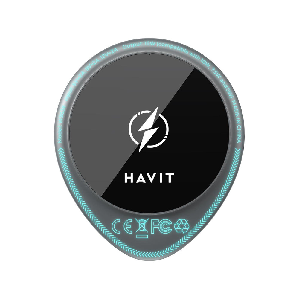 Havit - Car Holder with Wireless Charging (W3036) - with Cooler, for Air Vent, 15W - Black