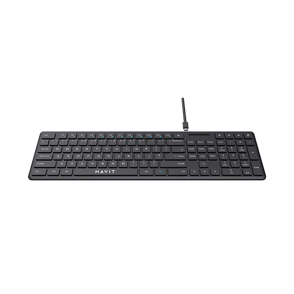 Havit - Wired Keyboard (KB252) - USB-C, 300mA, 1.5m, 5V - Black