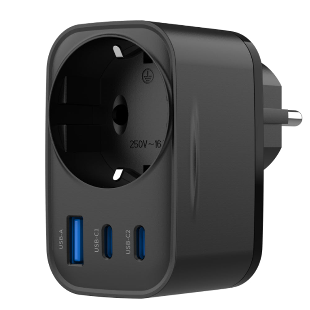 Havit - Wall Charger (UC142 EU) - EU Socket, 2x Type-C, USB, 30W - Black