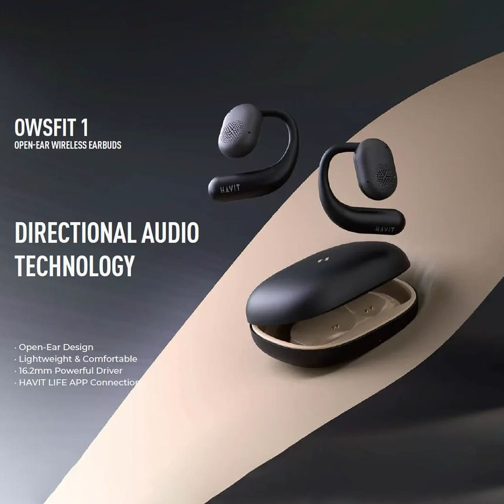 Havit - Wireless Earbuds (OWS914) - with Microphone, Bluetooth 5.3, True Wireless Stereo, ENC, USB-C, 500mAh - Balck