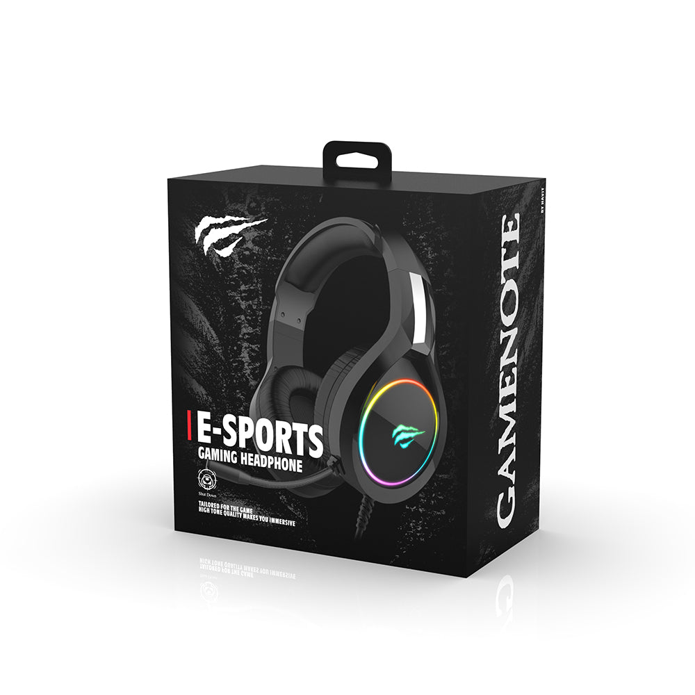 Havit - Gaming Headphones (H2002d) - Detachable Microphone, 53mm Speaker, Compatible with PS4/XBOX, Jack 3.5mm, 2m - Red