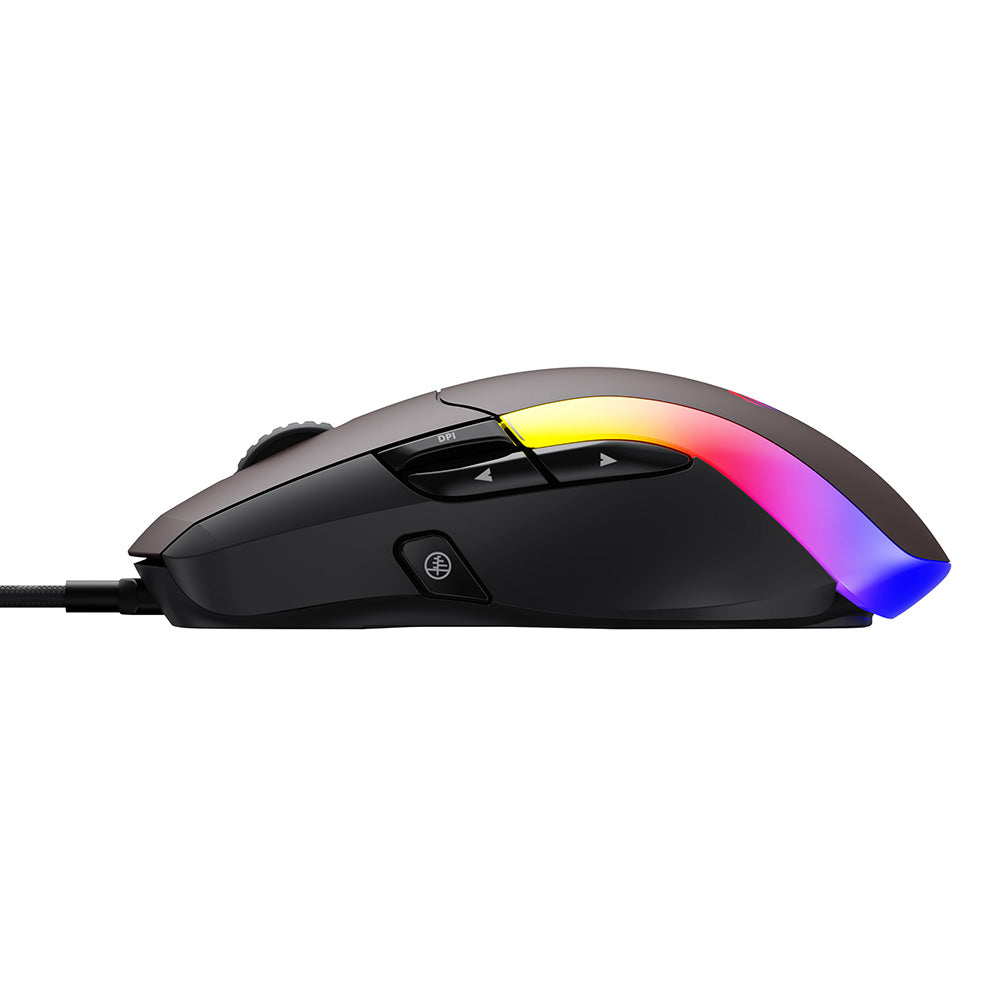 Havit - Wired Gaming Mouse (MS959S) - with RGB Lights, 1200/2400/3200/4800/6400/8000 DPI, 1.6m, 5V - Black / Ochre