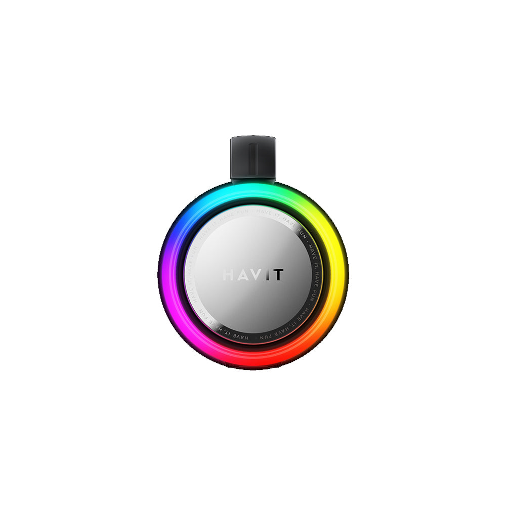 Havit - Wireless Speaker (SK834BT) - Type-C, Bluetooth 5.3, TWS, TF, FM, USB, RGB Lights, IPX6, 4000mAh - Black