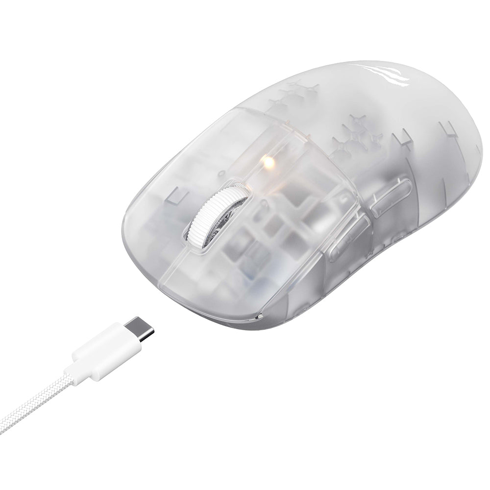 Havit - Wireless Gaming Mouse (MS970WB Pro) - 2.4GHz, 800/1600/2400/3200/6400/12000 DPI, 300mAh - Transparent White