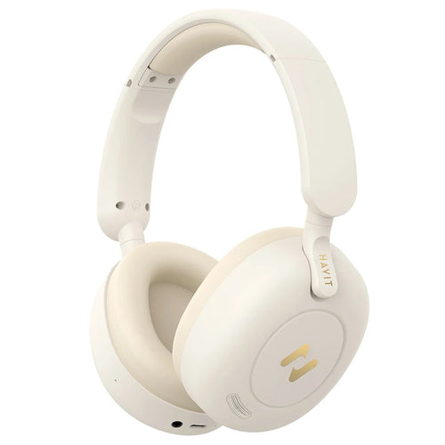 Havit - Wireless Headphones (H655BT Pro) - with Case, Bluetooth 5.3, Noise Cancelling, Multipoint, Hi-Res, 700mAh - Beig