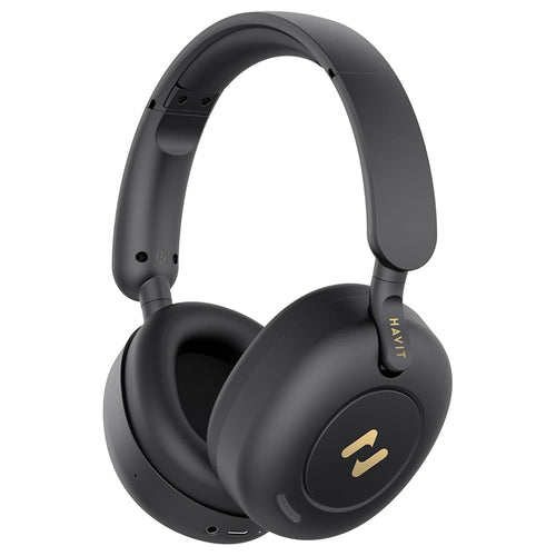 Havit - Wireless Headphones (H655BT Pro) - with Case, Bluetooth 5.3, Noise Cancelling, Multipoint, Hi-Res, 700mAh - Blac
