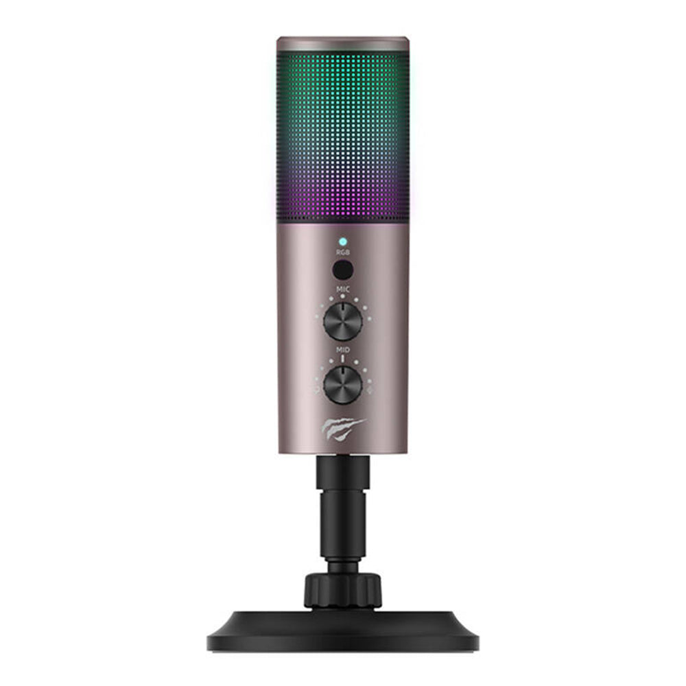 Havit - Gaming Microphone (GK61) - RGB Lights, USB-C, 100-18000 Hz - Gray