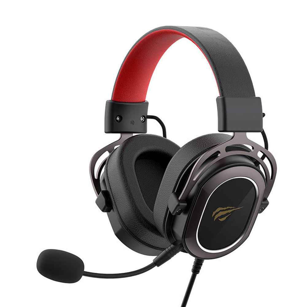 Havit - Gaming Headphones (H2008d) - 3.5mm Jack, Detachable Microphone, Adjustable - Black / Red